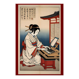 Póster Ajustes antecipados do teclado