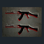 Póster AK47 Pop de Arte de Fenda de Assalto<br><div class="desc">AK47 Pop de Arte de Fenda de Assalto</div>