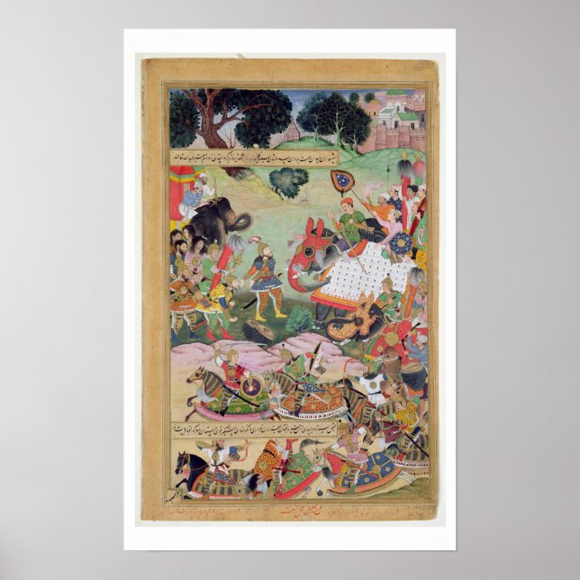 Póster Akbar que recebe os tambores e padrões capturados  (Frente)