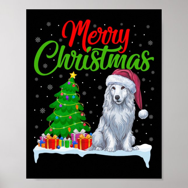 Poster Akbash Dog Christmas Tree Luz Engraçado Xmas Akbas (Frente)