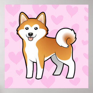 Póster Akita Inu/amor de Shiba Inu
