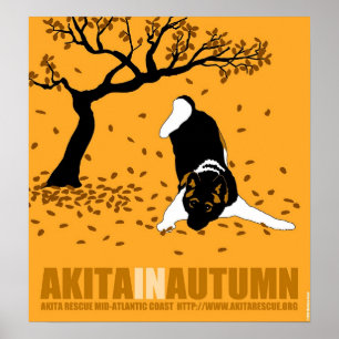 Póster Akita no outono (18" x 19,5")