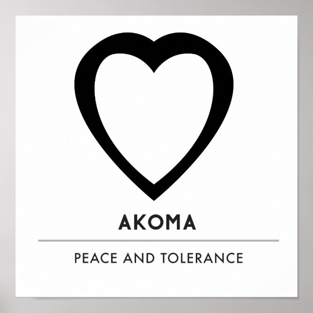Poster Akoma | Símbolo de Paciência e Tolerância Branca (Frente)
