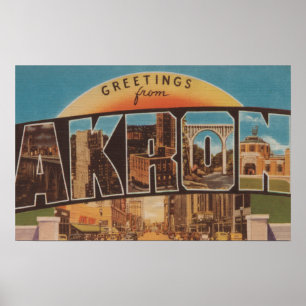Póster Akron, letra ScenesAkron de OhioLarge, OH 2