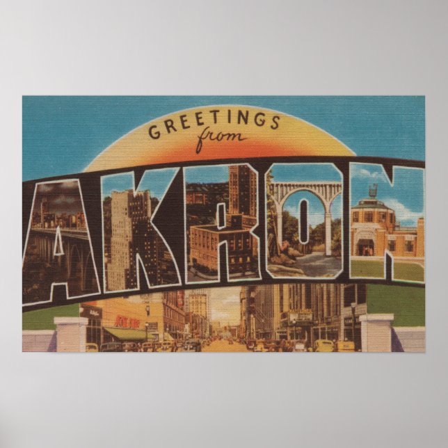 Póster Akron, OhioLarge - Letra ScenesAkron, OH 2 (Frente)