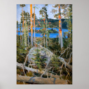 Poster Akseli Gallen-Kallela - Lago na Natureza Selvagem