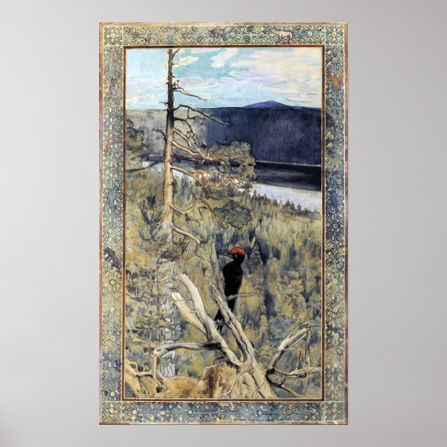 Poster Akseli Gallen-Kallela - Pica-Pau Negro Excelente (Frente)