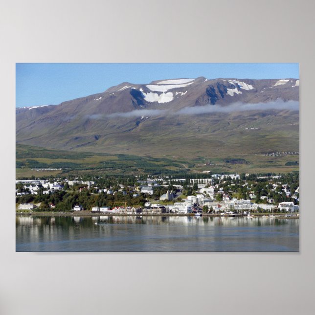 Poster Akureyri, Islândia, Panorama (Frente)