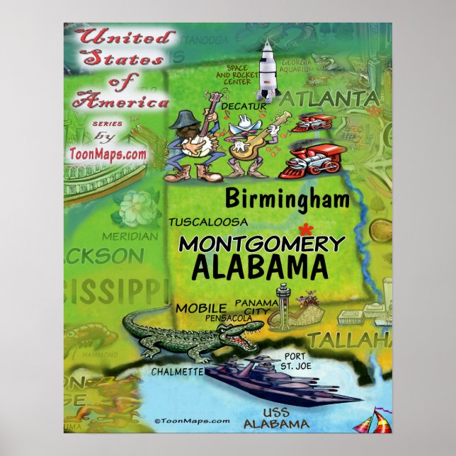 Póster Alabama EUA (Frente)