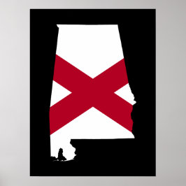 Póster Alabama Flag Colors