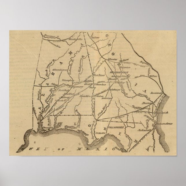 Póster Alabama, Geórgia, Flórida (Frente)