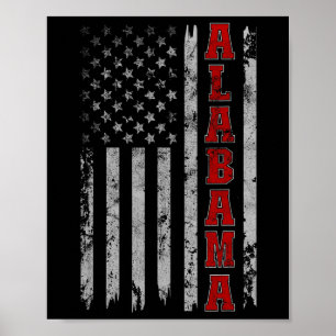Poster Alabama - Vintage Patriotic Usa Flag Futebol Seas