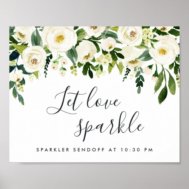Póster Alabaster Floral Wedding Sparker Sinal Sendoff (Frente)