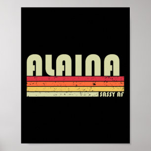 Poster Alaina Gift Name Personalised Retro Vintage 80s 90