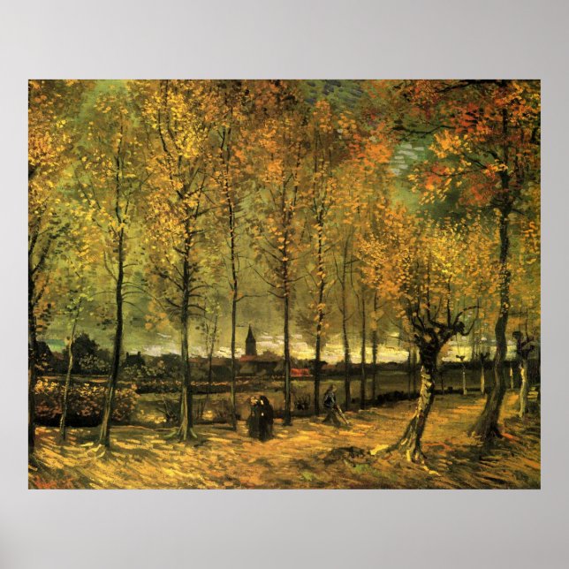 Póster Alameda com Choupos por Vincent van Gogh (Frente)