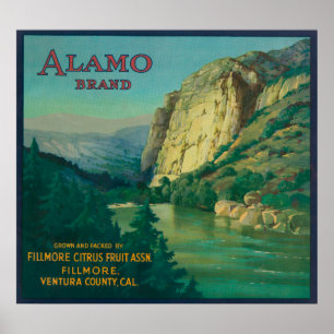Póster Alamo LabelFillmore alaranjado, CA
