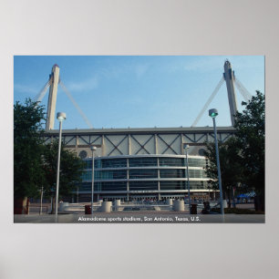 Poster Alamodome ostenta o estádio, San Antonio, Texas,