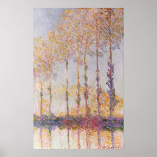 Póster Álamos de Claude Monet   nos bancos do Epte