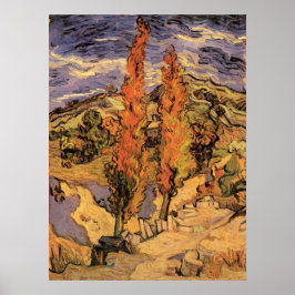 Póster Álamos na Estrada Através das Colinas por Vincent 