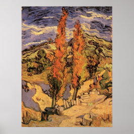 Póster Álamos na Estrada Através das Colinas por Vincent 