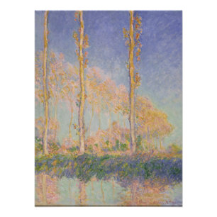 Póster Álamos, paisagem impressionista, Claude Monet