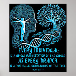 Poster Alan Watts cita a cada indivíduo a árvore da vida