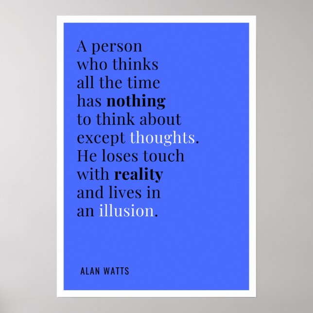 Poster Alan Watts Cita Sobre Pensar (Frente)