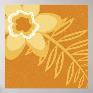Poster alaranjado da flor