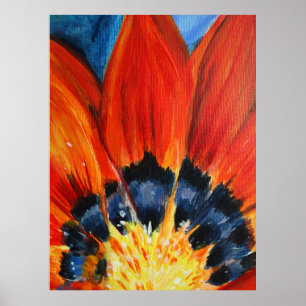 Poster alaranjado da pintura da flor