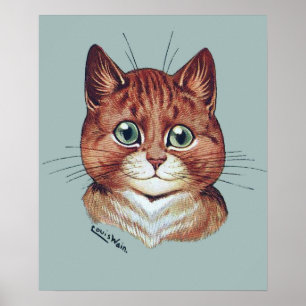Poster alaranjado do gato de gato malhado de Louis