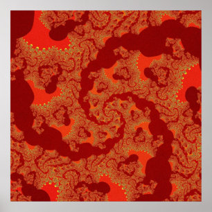 Poster alaranjado vermelho feito sob encomenda do