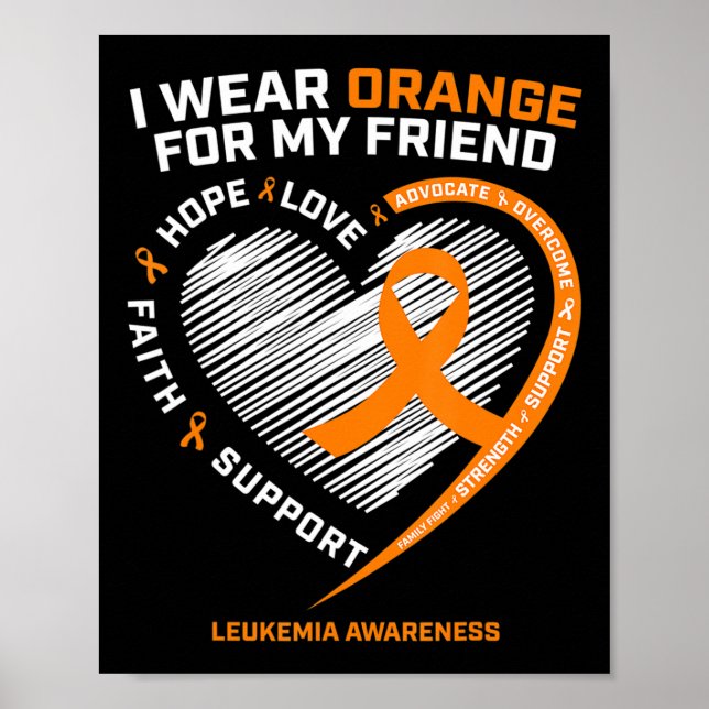 Poster Alaranjamento da Leucemia Laranja Presentes Amigos (Frente)