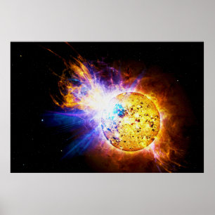 Póster Alargamento solar da laca da estrela EV Lacertae