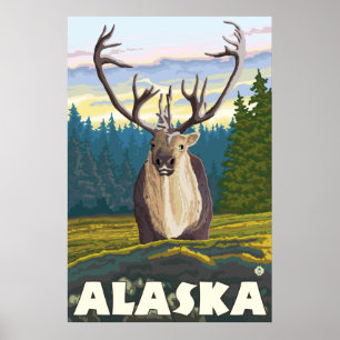 Póster Alasca - Cariou no Selvagem