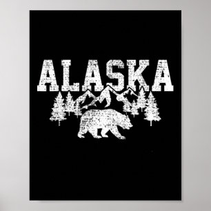 Poster Alasca Monta Floresta Caçando Estados Unidos