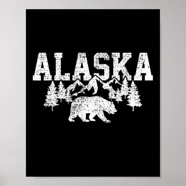 Poster Alasca Monta Floresta Caçando Estados Unidos (Frente)