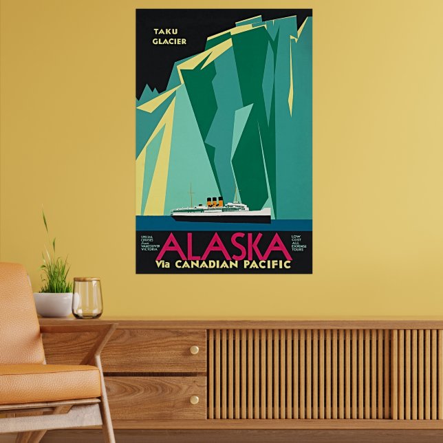 Poster Alasca via Canadian Pacific - Geleira Taku (Sala de Estar 2)