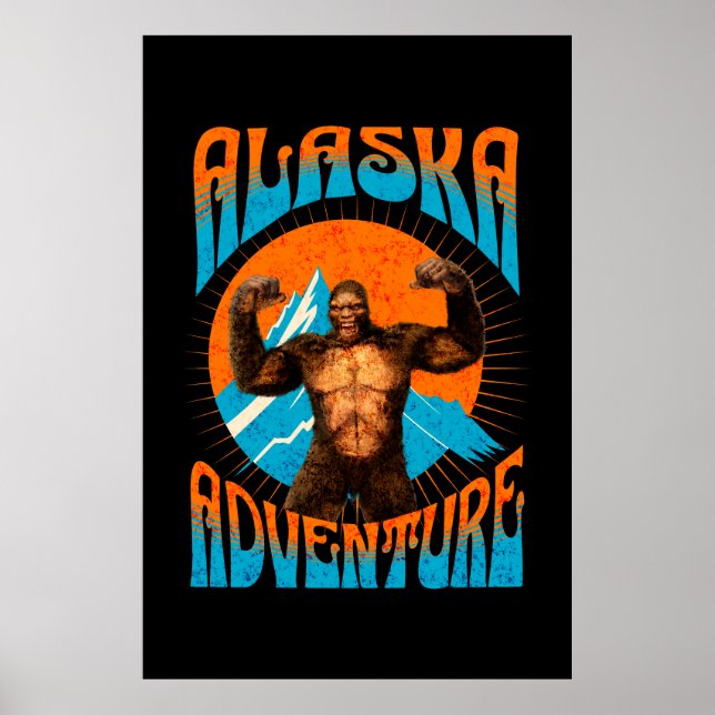 Poster Alaska Adventure Funny Sasquatch (Frente)