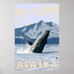 Póster Alaska - baleia de Humpback