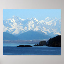 Poster Alaska Coast Mountain Ocean Photo