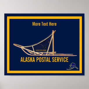 Poster Alaska Dog Sled Postal Carrier