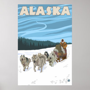 Póster Alaska - Dogsledding