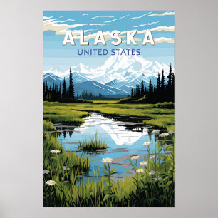 Poster Alaska Viagem Art Vintage