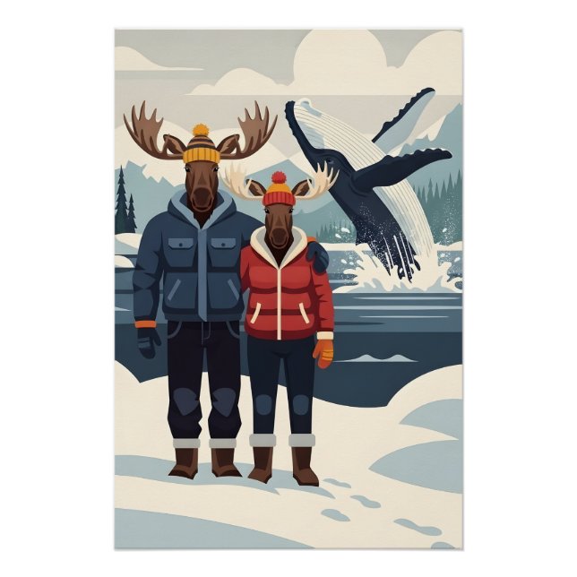 Póster Alaskan whale watching photobomb poster (Frente)