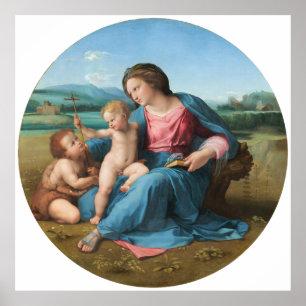 Póster Alba Madonna Raphael Renaissance White Background