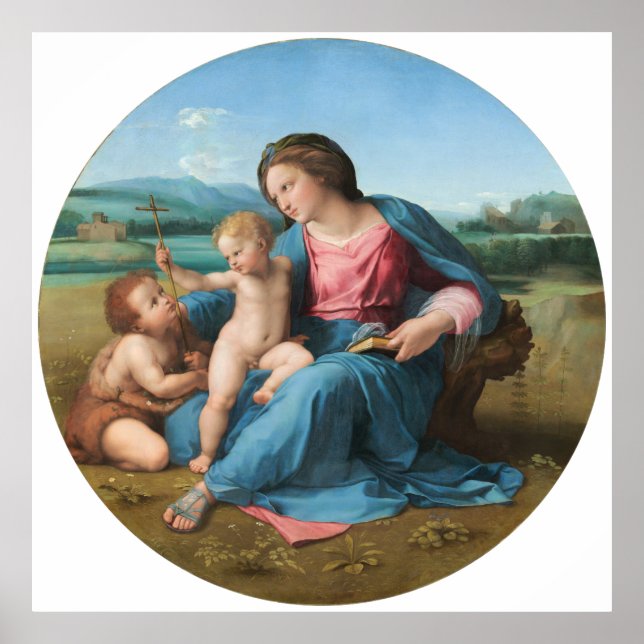 Póster Alba Madonna Raphael Renaissance White Background (Frente)