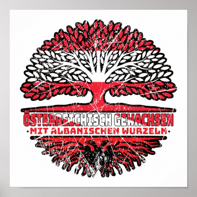 Poster Albanisch Österreichisch Baum (Frente)