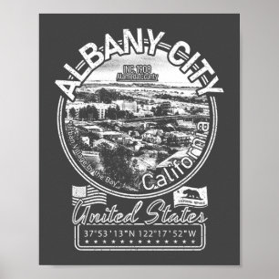POSTER ALBANY CALIFÓRNIA VINTAGE - CIDADE DA ALBÂNIA CA