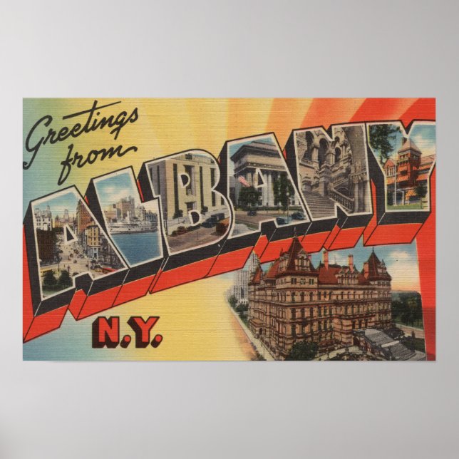 Poster Albany, Nova Iorque - Cenas com Letra Grande 2 (Frente)