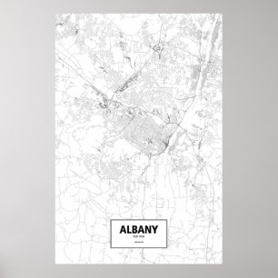 Póster Albany, Nova Iorque (preto no branco)